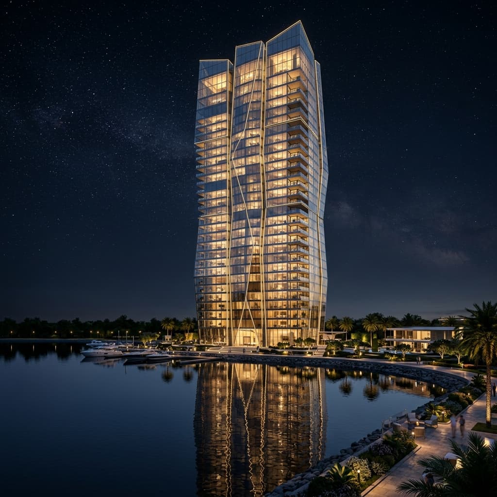 Crystalline Skyscrapers at Night