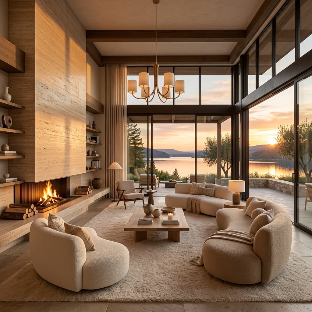 Lakeside Salon (Warm Travertine)