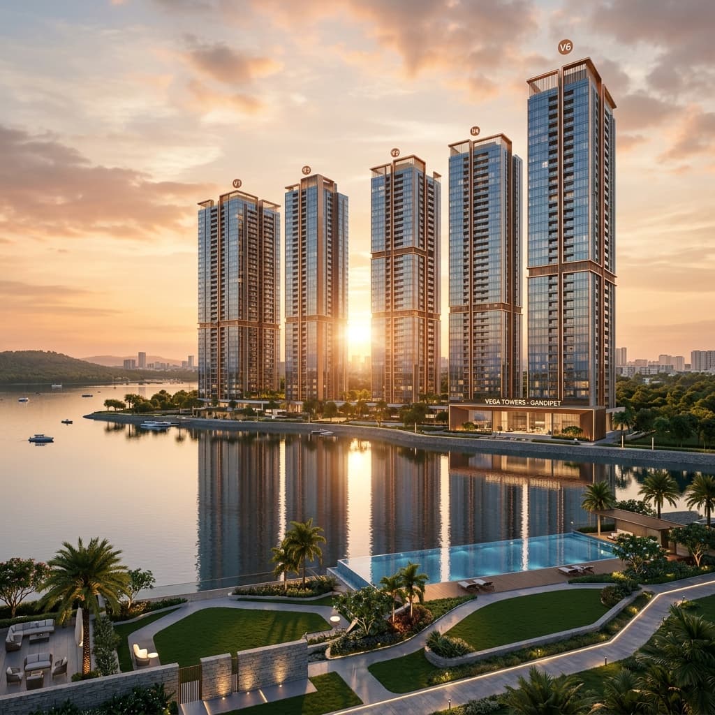 Vega Towers Lakeside Sunrise Rendering